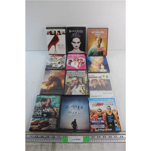 (12) DVD Movies - Clueless, War Horse and Crazy Stupid Love