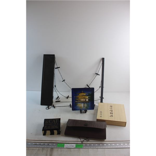 "My Cat Thinks I'm a Playing Coasters, Golden Pavilion - Kyoto (Cloisonne Art) Plate and Assorted It