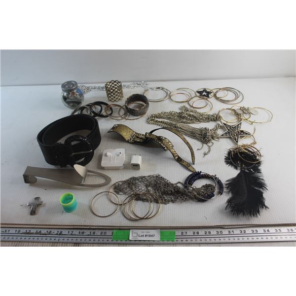 AirBuds with Apple Power Block, Belt, Bracelets, Necklaces, Buttons and Earrings