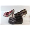 Image 7 : (2) Pairs of Leopard Pattern Heels - Size 7 1/2, Leather Loafers and (2) Hand Bags