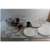 Image 1 : Plates, Pyrex Bowls, Pot, Cups, Timer and Vase