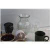 Image 8 : Plates, Pyrex Bowls, Pot, Cups, Timer and Vase