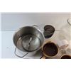 Image 9 : Plates, Pyrex Bowls, Pot, Cups, Timer and Vase