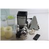 Image 2 : (3) Electric Candles, Candle Holders and Assorted Items
