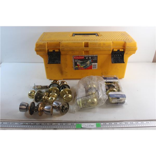 Rubbermaid 24'' Tool Box and (6) Door Knob Sets - As is
