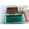 Image 9 : (3) Serving Trays, Aroma Sticks, Sea Shells and Assorted Items