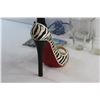 Image 10 : Square Vase, High Heel Wine Bottle Holder, (3) Glass Shots and Assorted Items