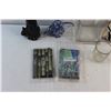 Image 6 : Square Vase, High Heel Wine Bottle Holder, (3) Glass Shots and Assorted Items