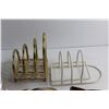Image 4 : Harley Davidson Glasses with Case, Leaf Metal Serving Tray and (2) Plate Racks