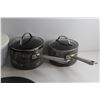Image 2 : (2) Pots 8'' & 7'', Frying Pan and Salad Spinner