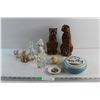 Image 1 : Ceramic Figurines - Leopards, Unicorns and Bunny, Candy Tin and Assorted Items