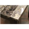 Image 4 : * 2X BID PRICE: Faux Stone & Wood End Tables - 18" x 16" x 18" Tall