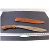 Image 1 : Homemade Machete w/Wood Handle & Sheath - 21" Long