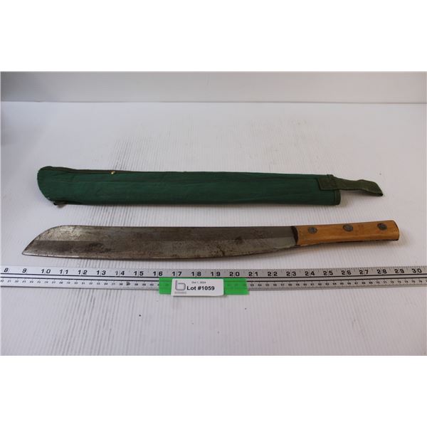 Machete w/Canvas Sheath - 21" Long w/ 15" Blade
