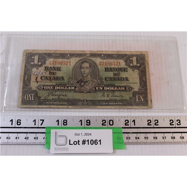 Canadian Dollar Bill - 1937