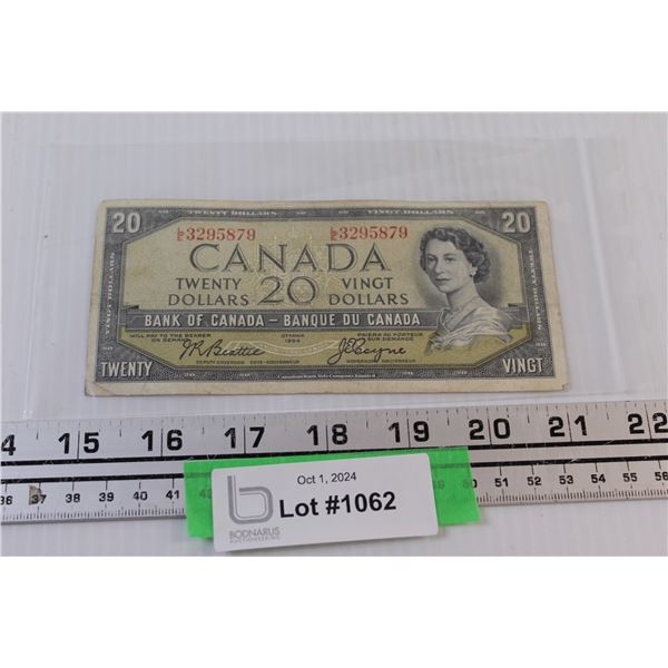 Canadian Twenty Dollar Bill - 1954