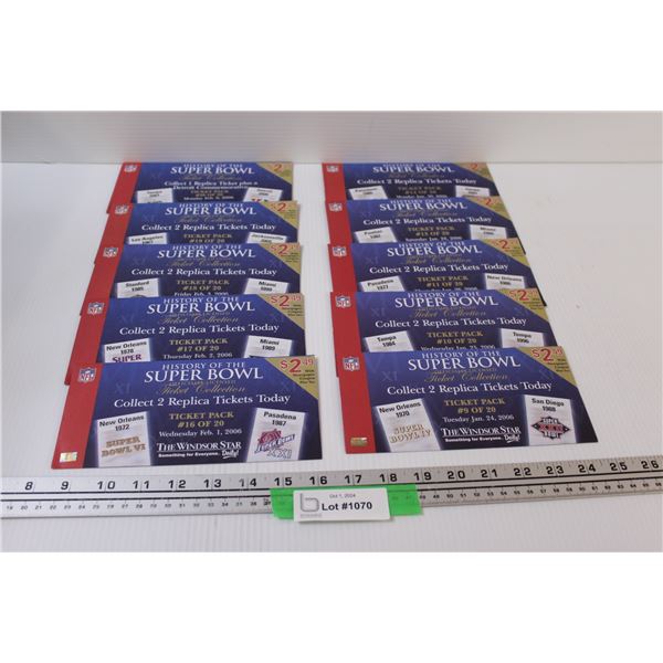 (10) History of Super Bowl Replica Tickets - Sealed
