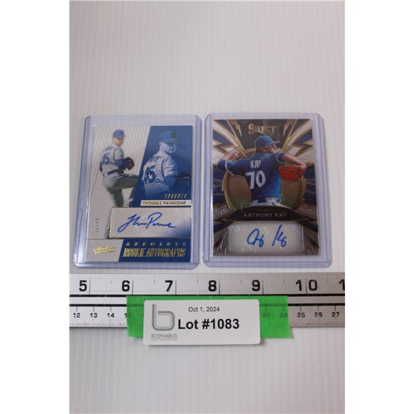 (2) Panini Baseball Cards: Thomas Pannone (2019) & Anthony Kay (2020)