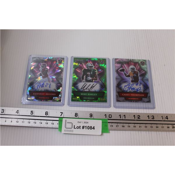 (3) Wild Card Football Trading Cards 2021: Kennedy Brooks, Casey Thompson, Mike Harley