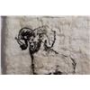 Image 3 : "Mountain Ram Art" on Rabbit Fur Decor - 24" x 46"