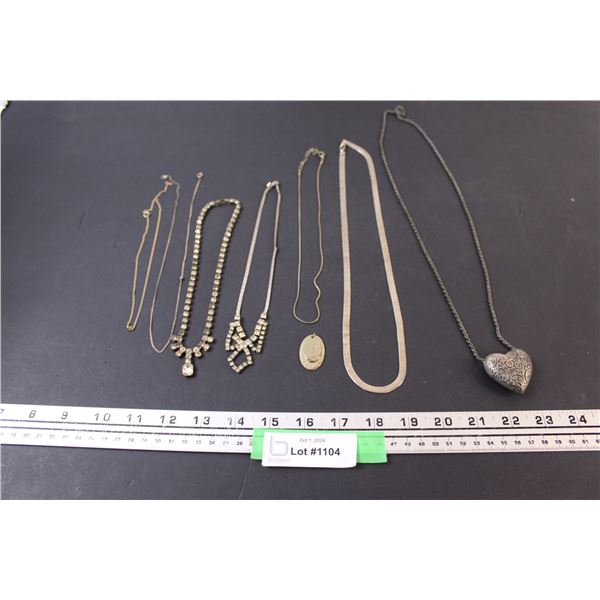 (7) Necklaces: Heart, Cubic Zirconia, Misc.
