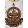 Image 2 : Lot: Canada Shooting Medal, Toy Soldiers, Medic Scissors, Ink Glass Jars, Vintage Baking Pan - 9" x 