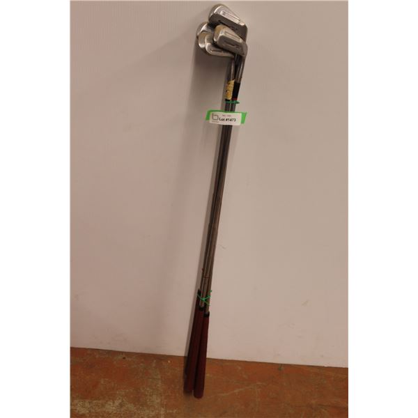 * (4) Damascus Powershaft Tournament Golf Clubs: # 3, 5, 6, 7