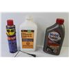 Image 2 : Mobile Oil 5w30 (unopened) - Boiled Linseed Oil (open - full) - WD-40 (partial can)