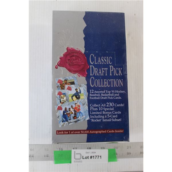 Classic Draft Pack 12 Assorted Top 1991 Hockey, Baseball, Basketball, and Football Draft Picks - Sti