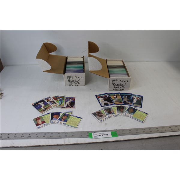(2) 1991 Score Baseball Series I 1-441 Card Sets