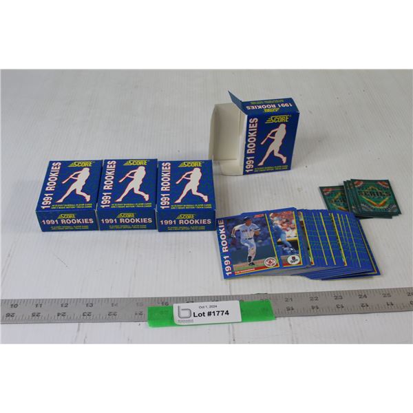 (4) 1991 Rookies Score Baseball Card Packs