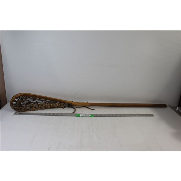 Vintage Wooden Lacrosse Stick - 45"