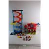 *Hot Wheels Race Tower Playset with Hot Wheels Cars and Fisher Price Barn Toy Set