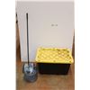 Image 1 : *Plastic Water Jug, Plastic Tote 29'' x 15'' and Bissell Carpet Sweeper