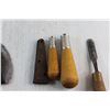 Image 3 : Axe Head, Chisels, Plastic Container 13'' x 5'' and Assorted Items