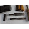 Image 4 : Axe Head, Chisels, Plastic Container 13'' x 5'' and Assorted Items