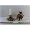 1956  Brass Candle Holders and Candle