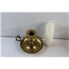 Image 6 : Brass Candle Holders and Candle