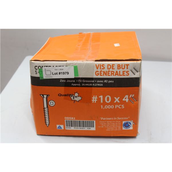 *Box of #10 4" General Purpose Screws (1000 Pieces)