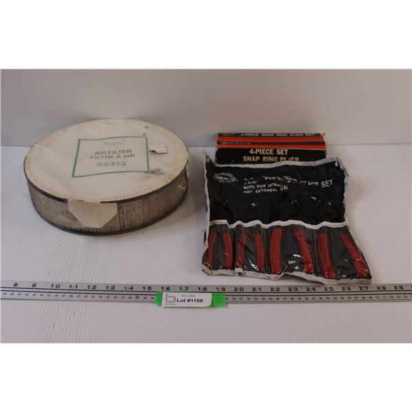 Brico Snap Ring Pliers Set & Sears Air Filter - Sealed