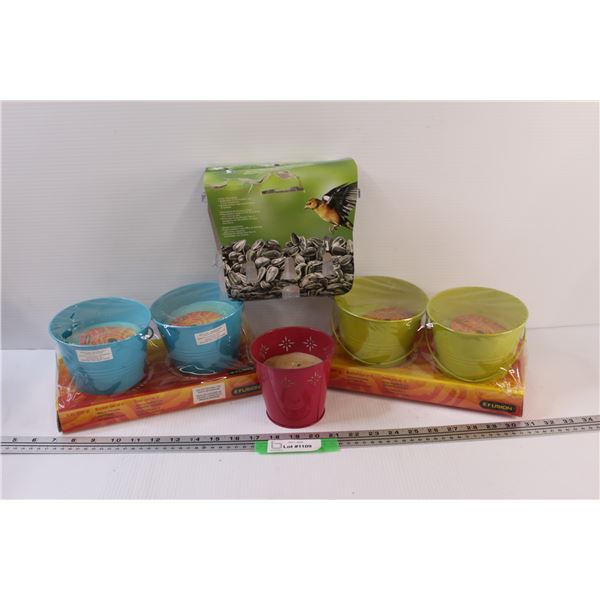 Window Bird Feeder & (5) Citronella Candles