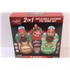 Image 2 : Rawlings 2 in 1 Inflatable Catcher 7pc Game Set: Football & Baseball Side - Sealed - Appears NIB