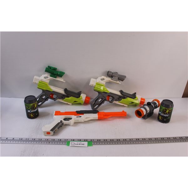 (3) Nerf Guns & Accessories - Work