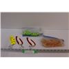 Image 1 : Fishing Lot: Lead Heads & Squid Bodies, (3) Cabela's Spoons (Lucky Strike & Five of Diamonds)