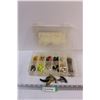 Image 1 : Fishing Lot: Fishing Lure Organiser w/Lead Heads, & Leech Lures - Assorted & Leaders