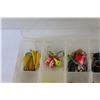 Image 2 : Fishing Lot: Fishing Lure Organiser w/Lead Heads, & Leech Lures - Assorted & Leaders
