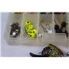 Image 3 : Fishing Lot: Fishing Lure Organiser w/Lead Heads, & Leech Lures - Assorted & Leaders