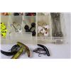 Image 4 : Fishing Lot: Fishing Lure Organiser w/Lead Heads, & Leech Lures - Assorted & Leaders