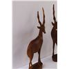 Image 2 : Wood Carved Antelope Pair/Book Ends & Decor - 12" x 4" (One Has Broken Ear)