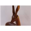 Image 3 : Wood Carved Antelope Pair/Book Ends & Decor - 12" x 4" (One Has Broken Ear)